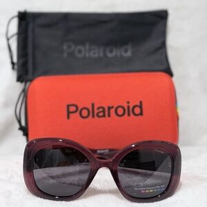 Polaroid Dark Red Sunglasses with Case